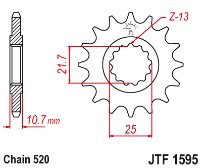 JT SPROCKETS gear wheel JTF1595.16 (217216jt)
